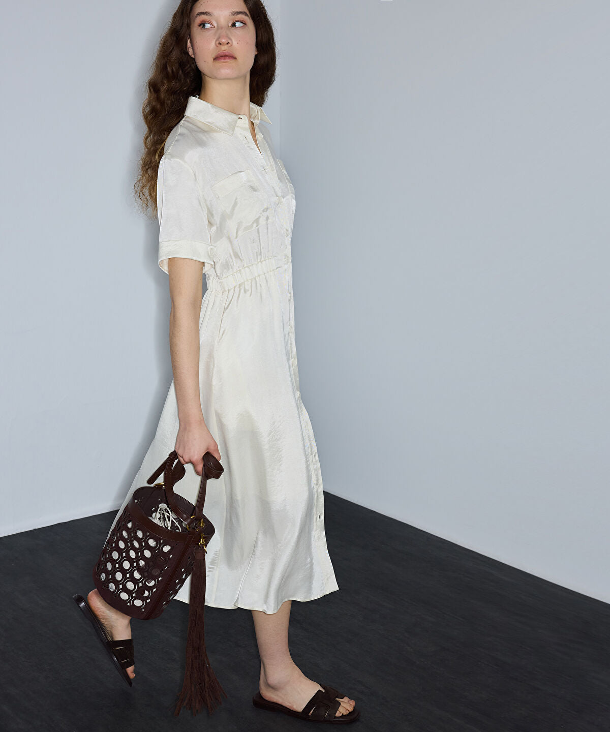 Zoomed Elasticated Waist Shirt Dress