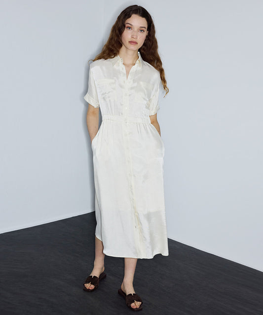 Elasticated Waist Shirt Dress