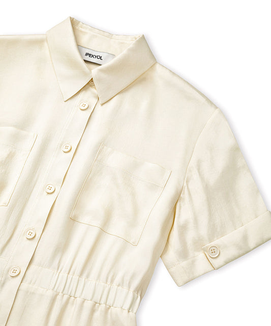 Elasticated Waist Shirt Dress
