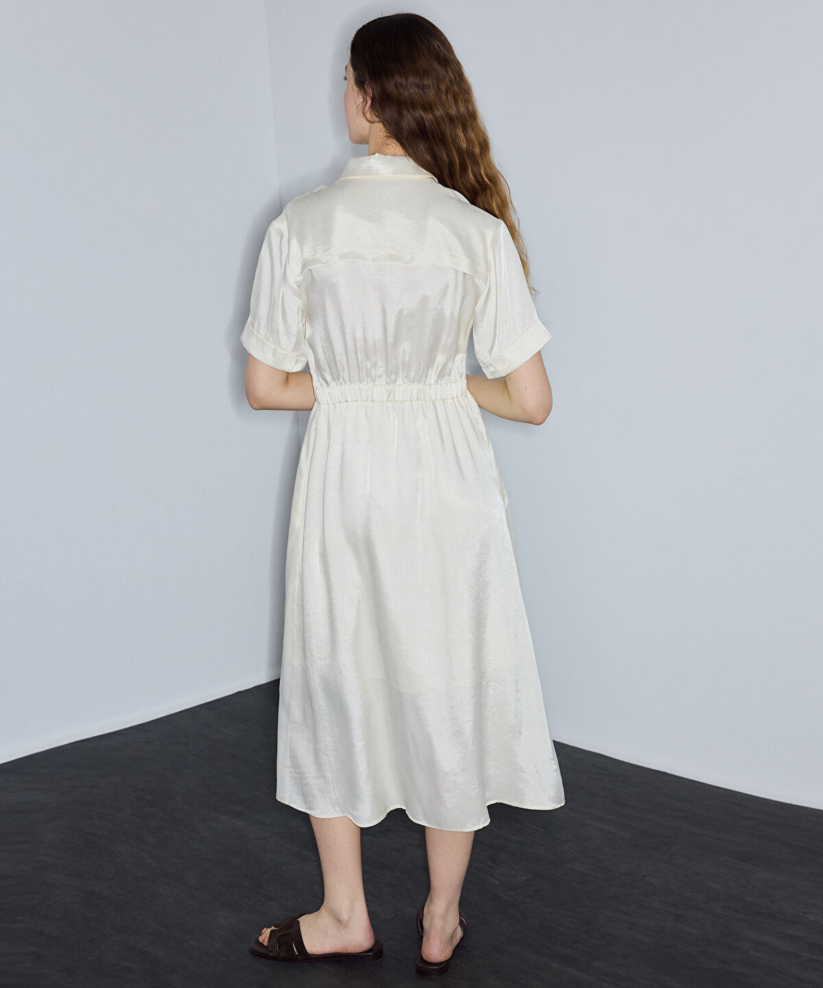 Zoomed Elasticated Waist Shirt Dress
