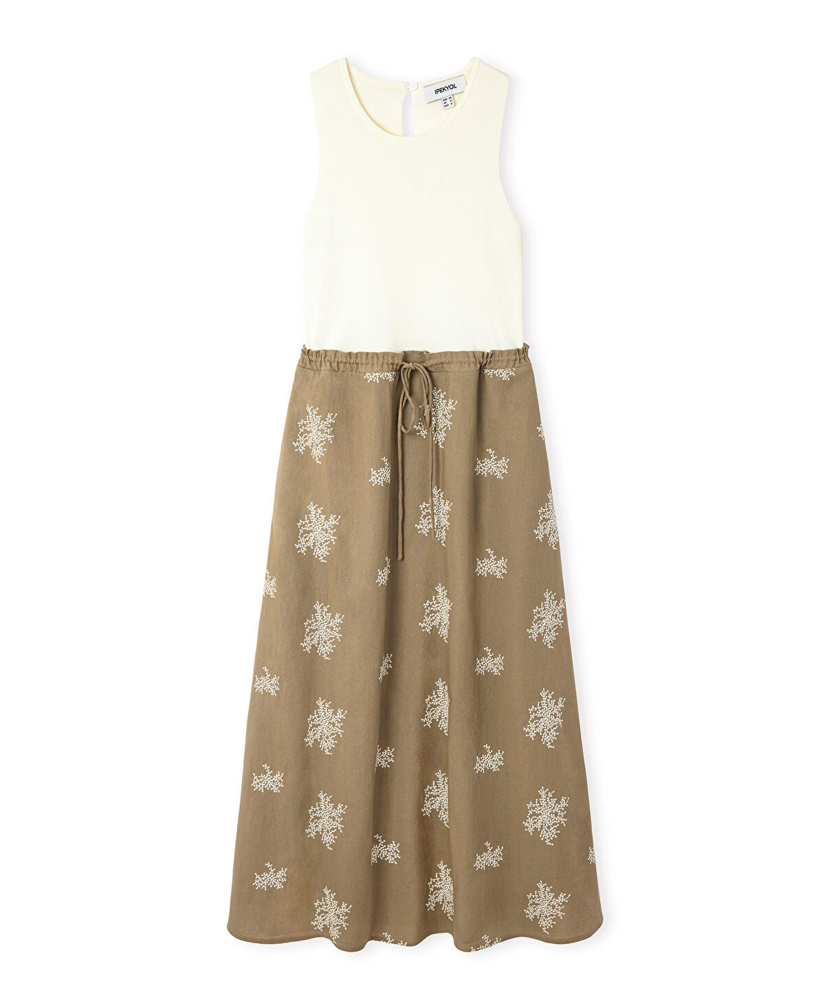 Zoomed Color-Block Embroidered Dress