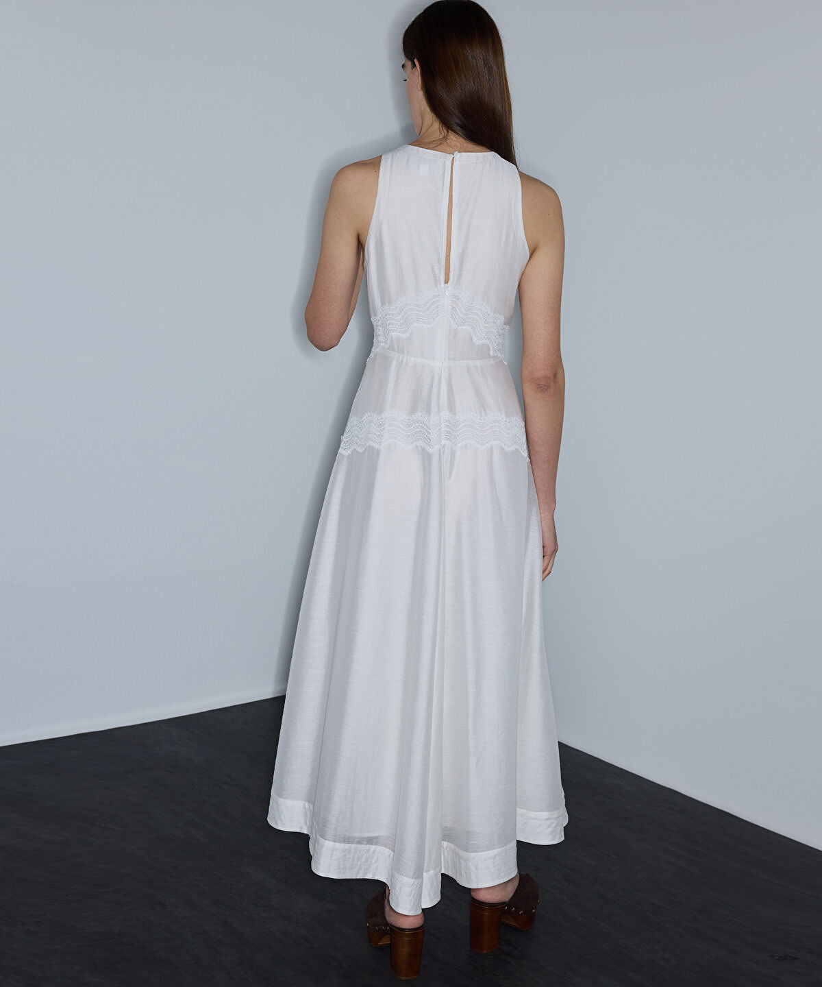 Zoomed Lace-Trimmed Dress