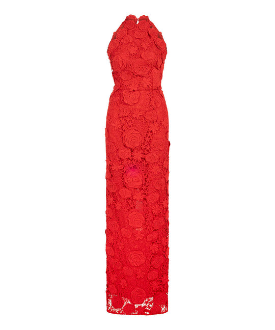 Guipure Dress with Floral Applique