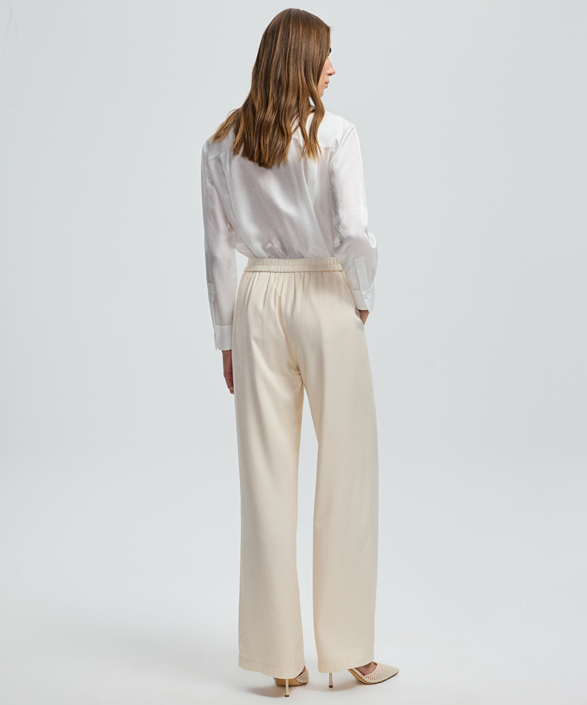 Zoomed Wide-Leg Elastic Waist Trousers