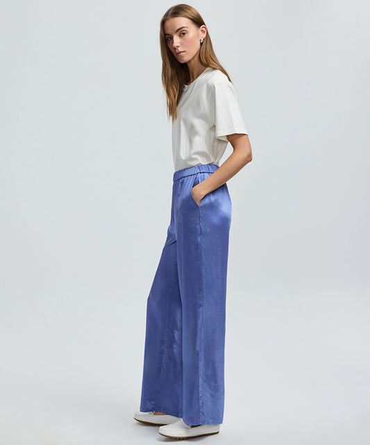 Elastic Waist Wide-Leg Trousers