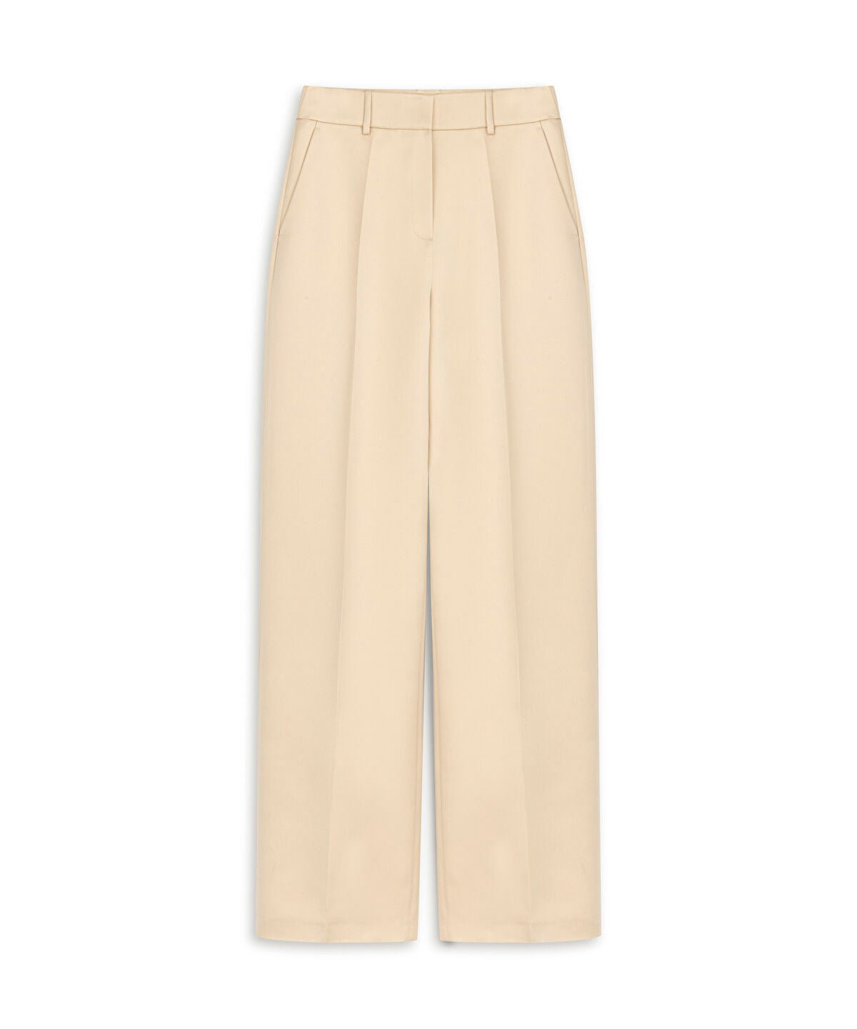 Pressed Crease Wide-Leg Trousers