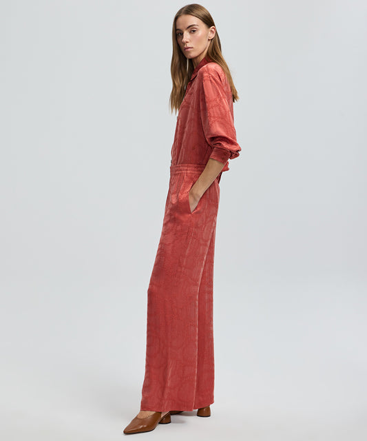 Printed Wide-Leg Trousers