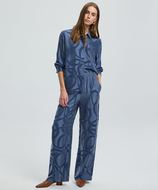 Printed Cupro Trousers