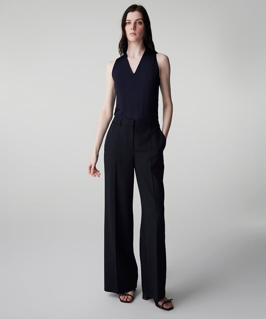 Striped Wide-Leg Trousers