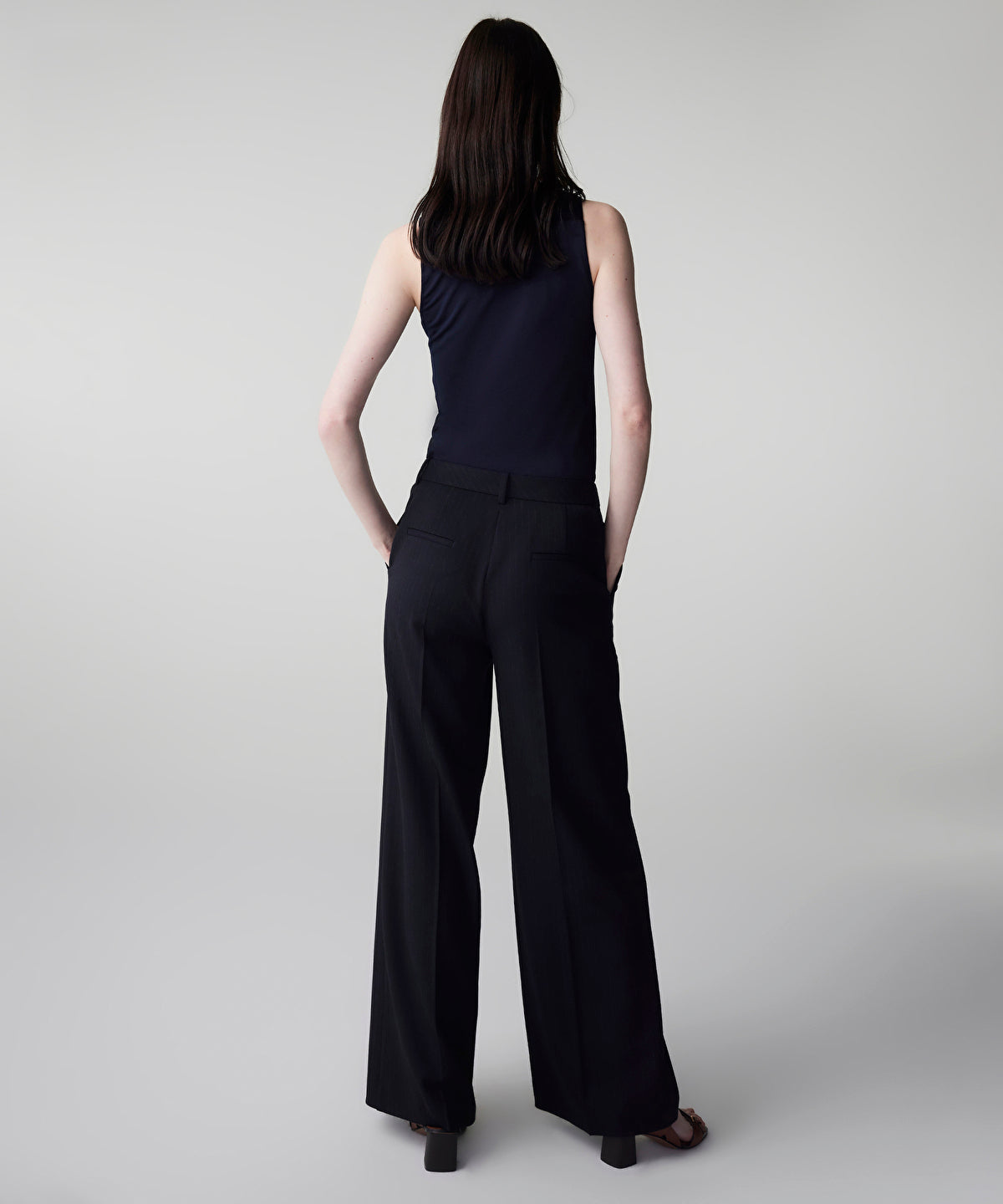 Zoomed Striped Wide-Leg Trousers