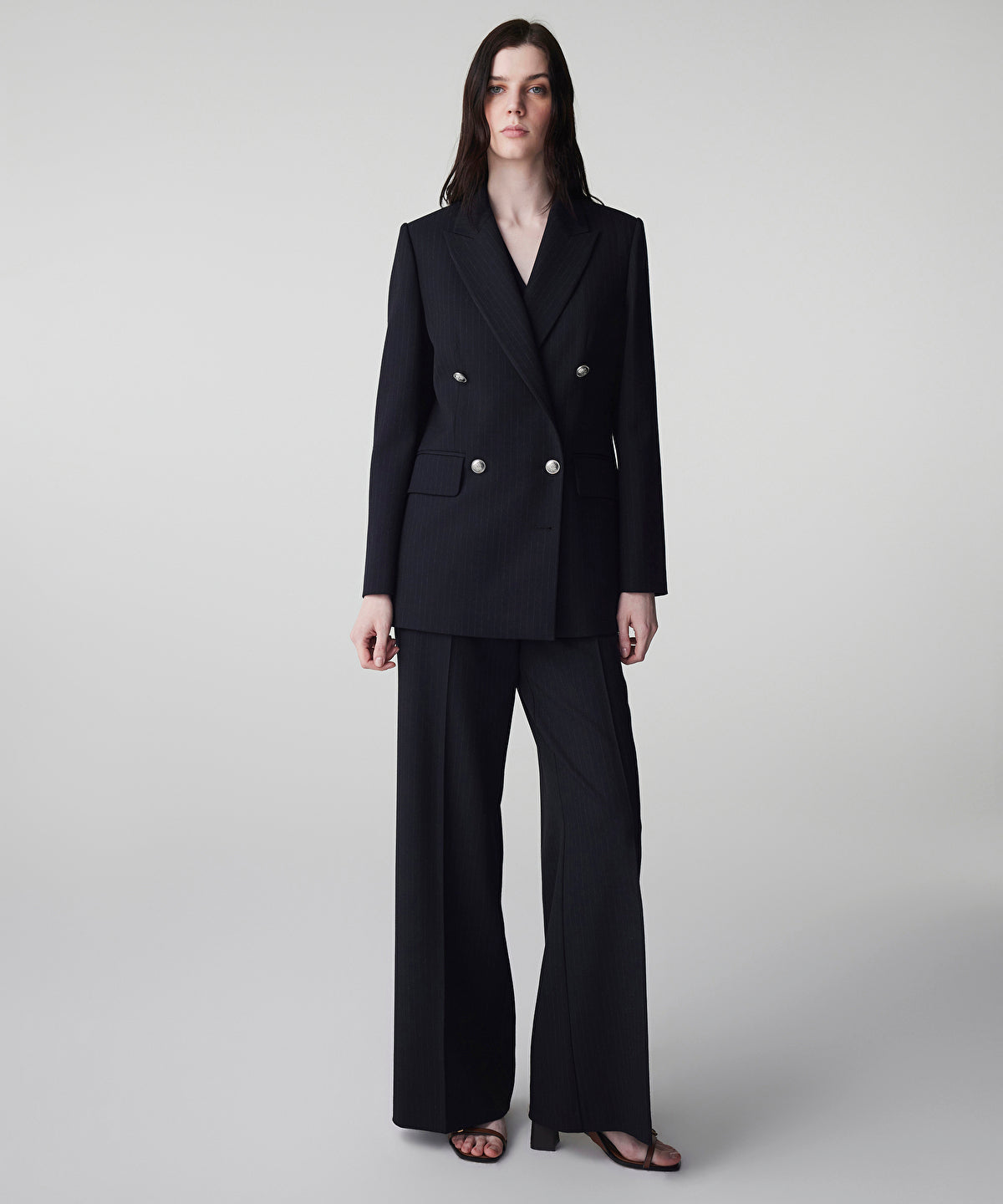 Zoomed Striped Wide-Leg Trousers