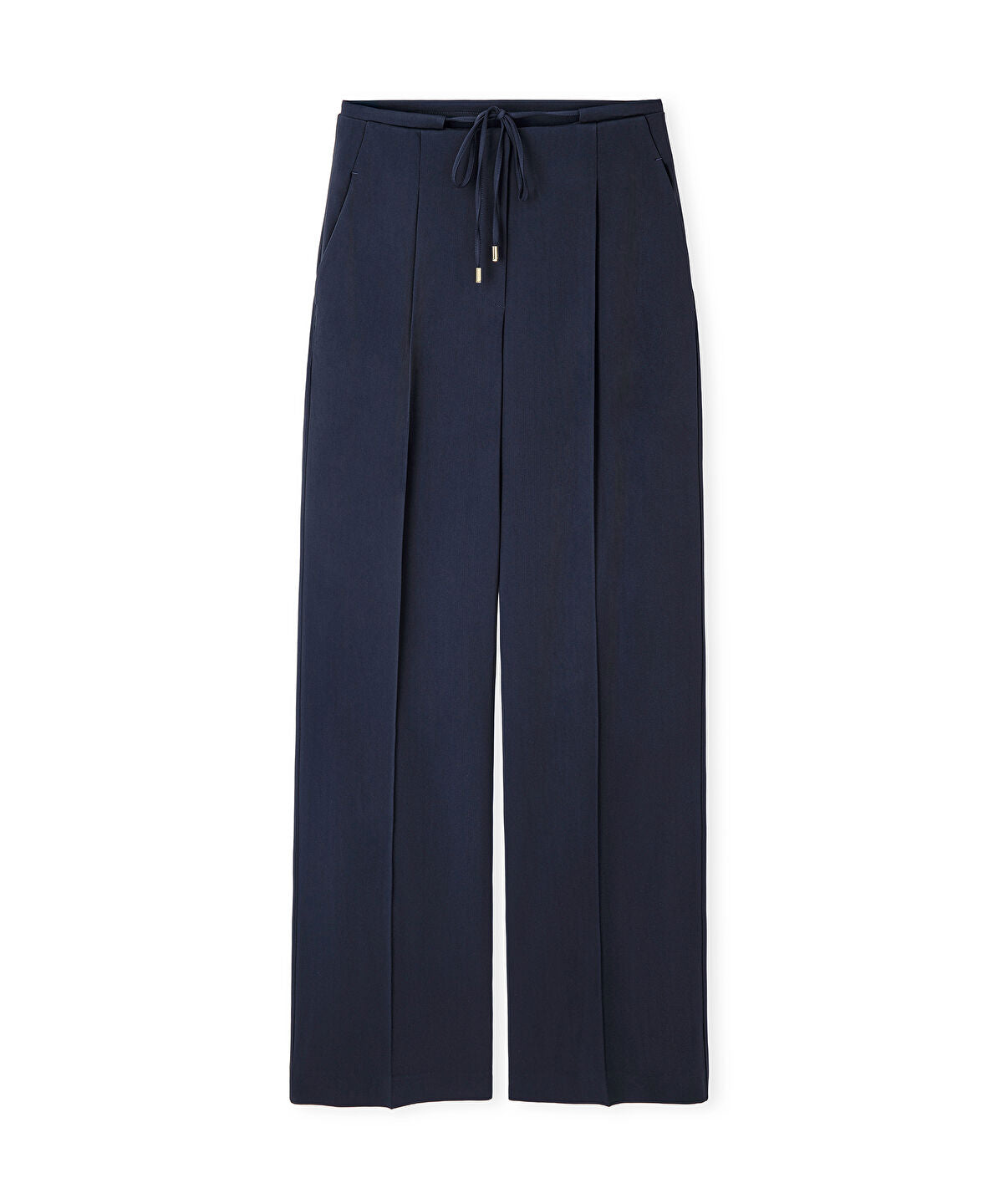 Zoomed Tie Waist Wide-Leg Trousers