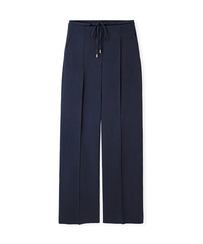 Tie Waist Wide-Leg Trousers