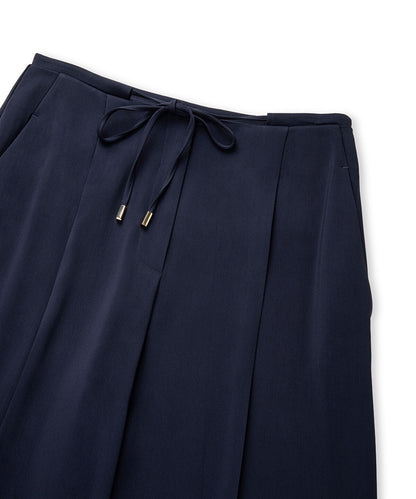 Tie Waist Wide-Leg Trousers
