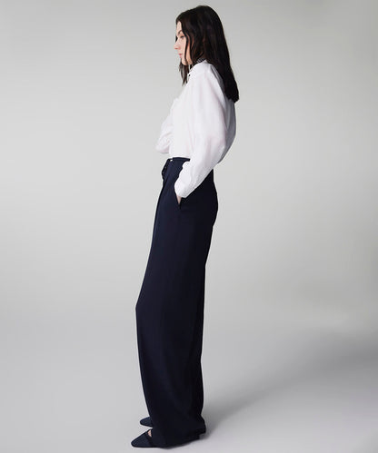 Tie Waist Wide-Leg Trousers