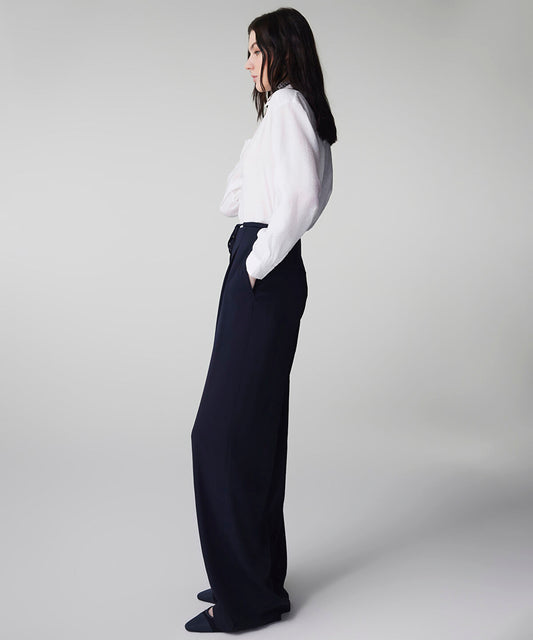Tie Waist Wide-Leg Trousers