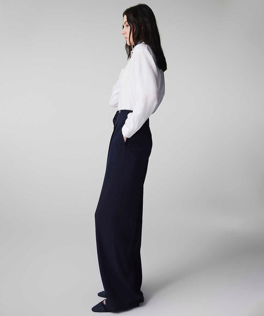 Tie Waist Wide-Leg Trousers