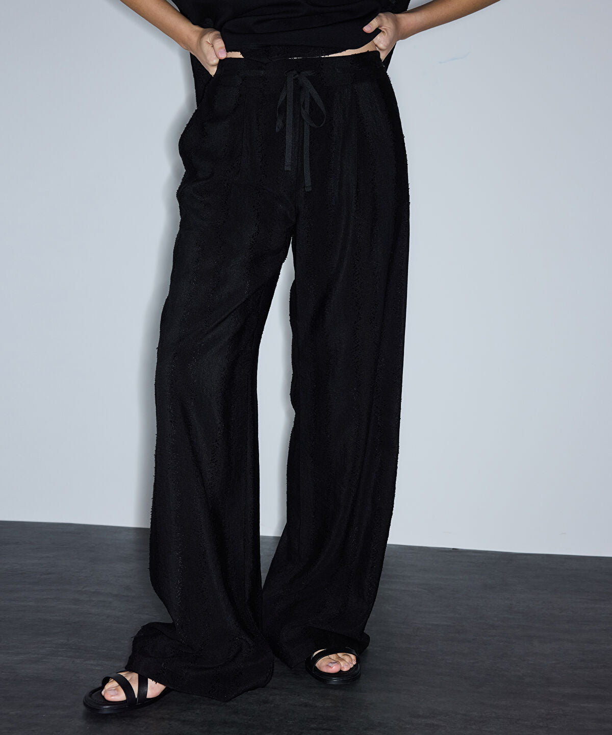 Jacquard Wide-Leg Trousers