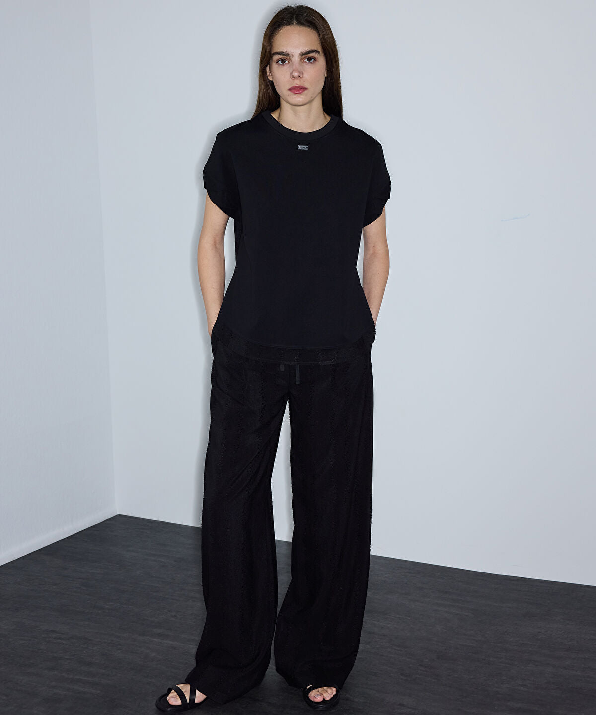 Zoomed Jacquard Wide-Leg Trousers