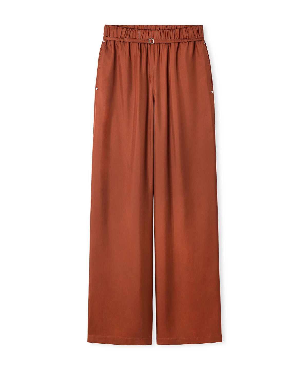 Zoomed Wide-Leg Trousers with Elastic Waistband