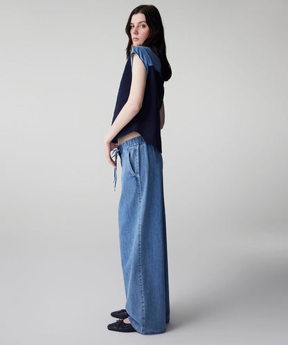 Contrast Waistband Jeans