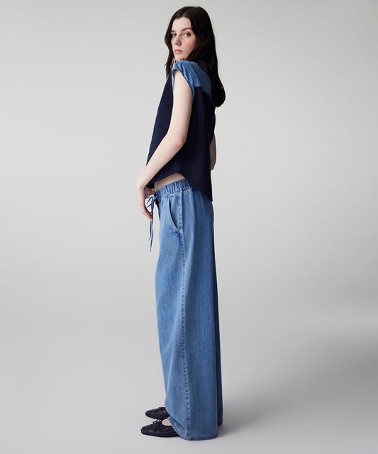 Contrast Waistband Jeans