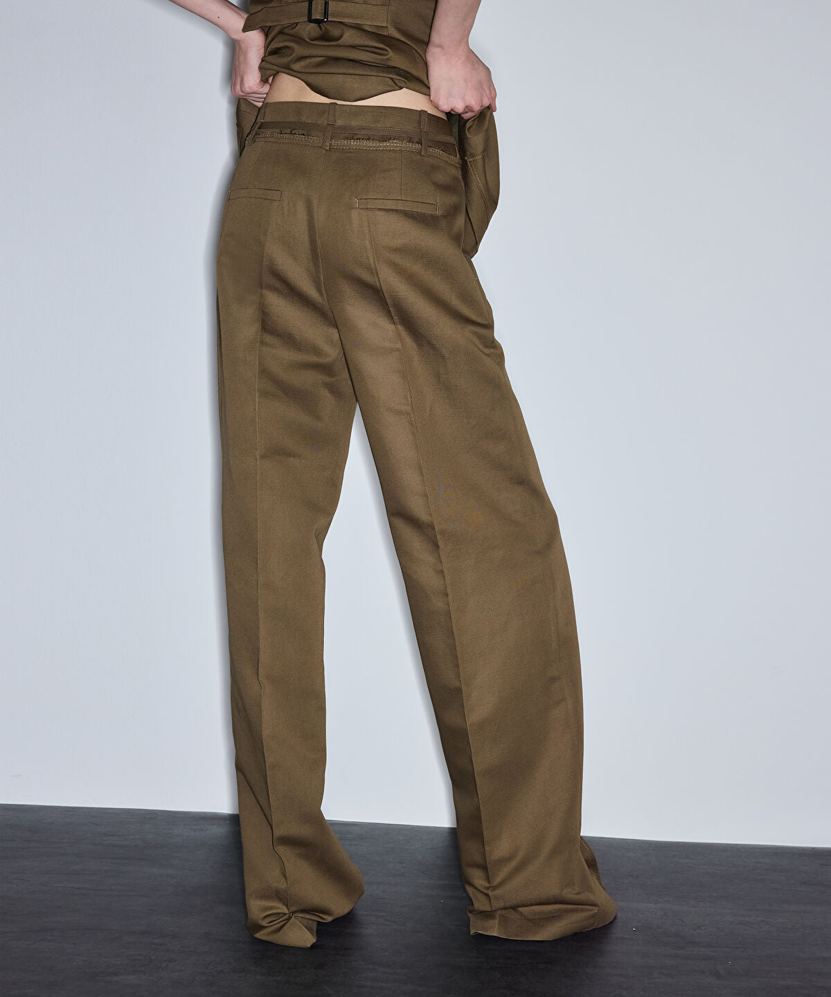 Zoomed Belted Wide Leg Trousers