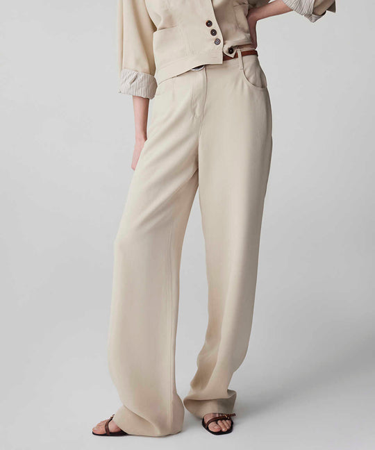 Belted Straight Trousers