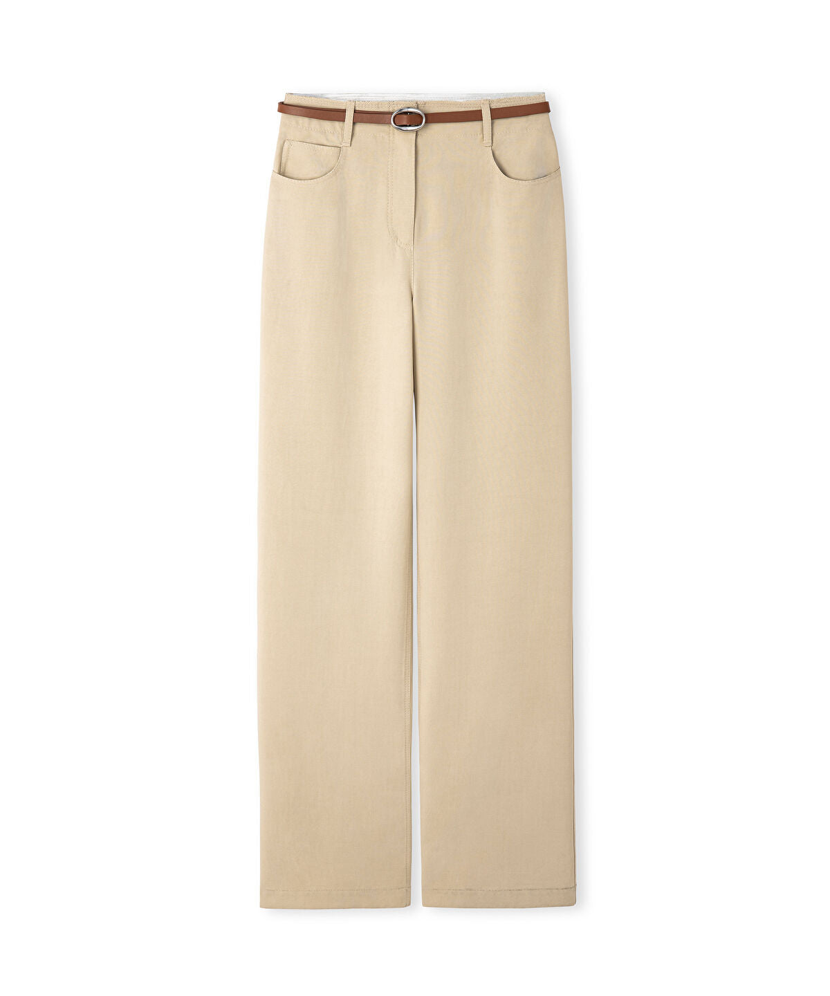 Belted Straight Trousers