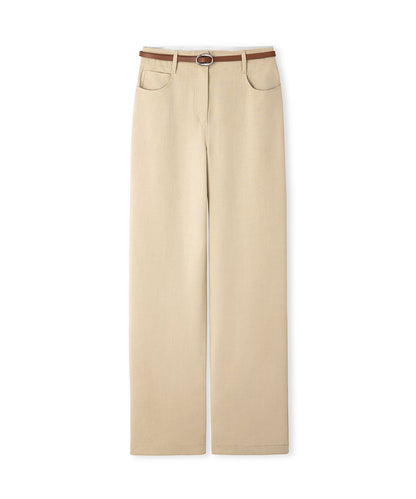 Belted Straight Trousers