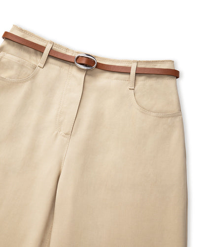 Belted Straight Trousers