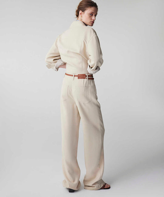Belted Straight Trousers