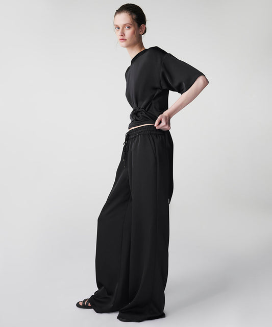 Satin Wide Leg Trousers 