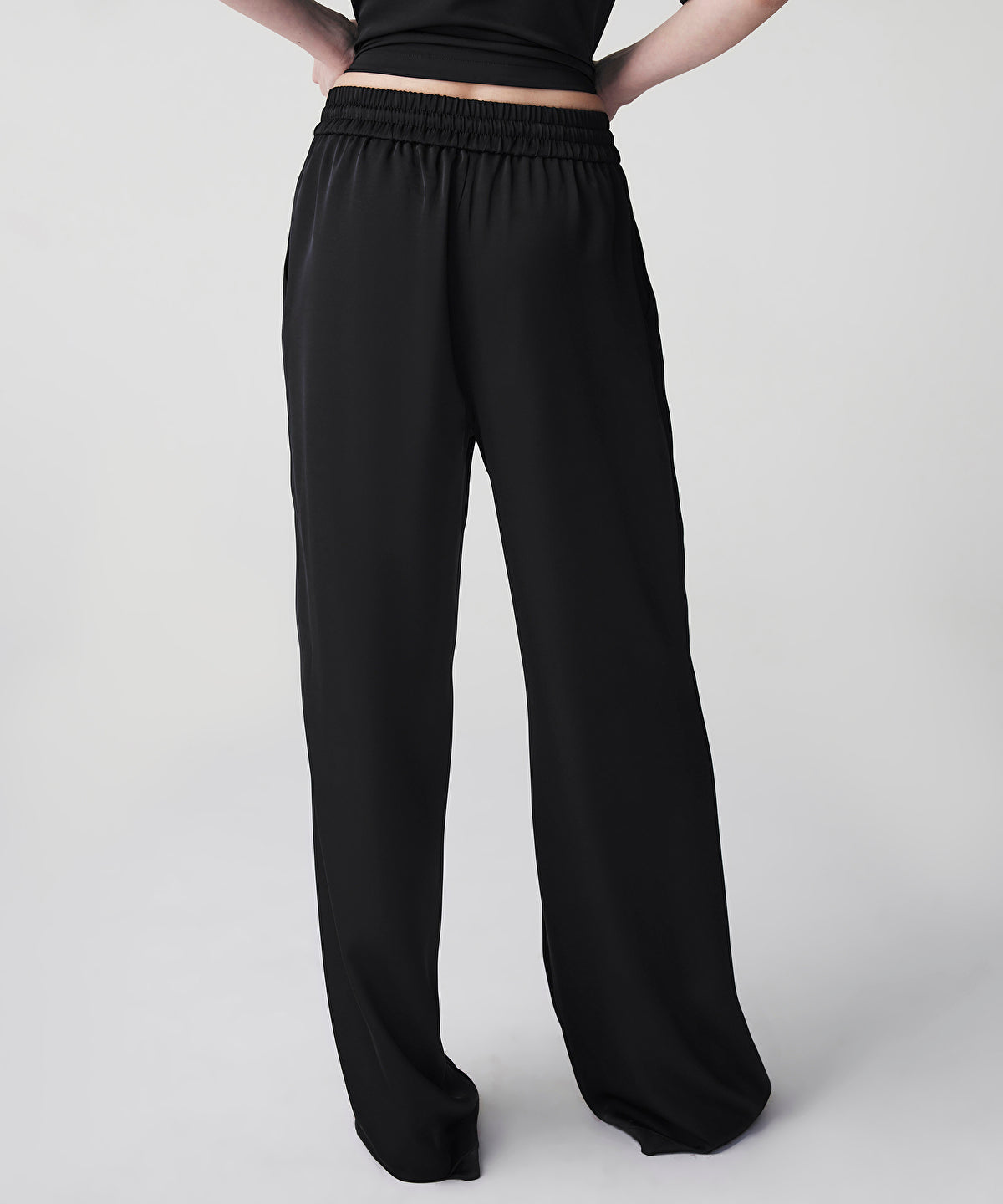 Zoomed Satin Wide Leg Trousers 
