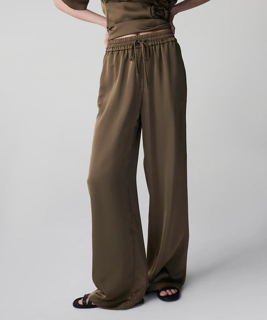 Satin Wide Leg Trousers 