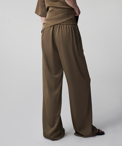 Satin Wide Leg Trousers 
