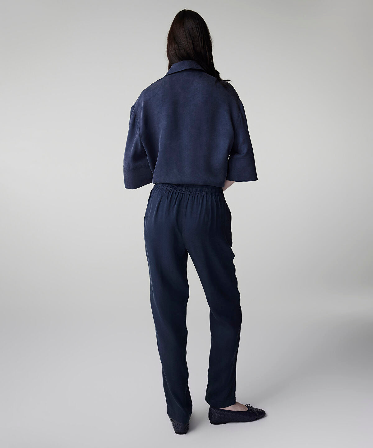 Zoomed Tie Waist Carrot Trousers