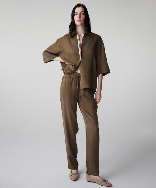 Tie Waist Carrot Trousers