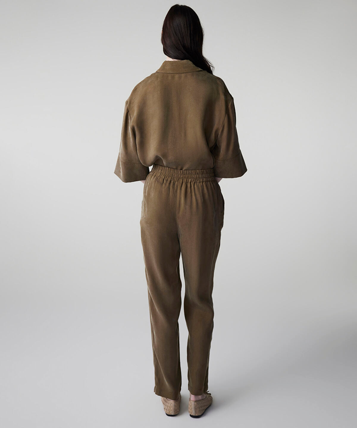 Zoomed Tie Waist Carrot Trousers