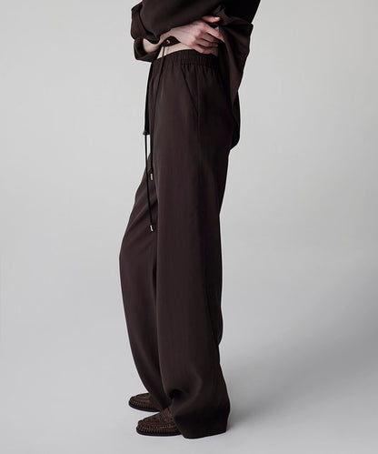 Elastic Waist Wide Leg Trousers