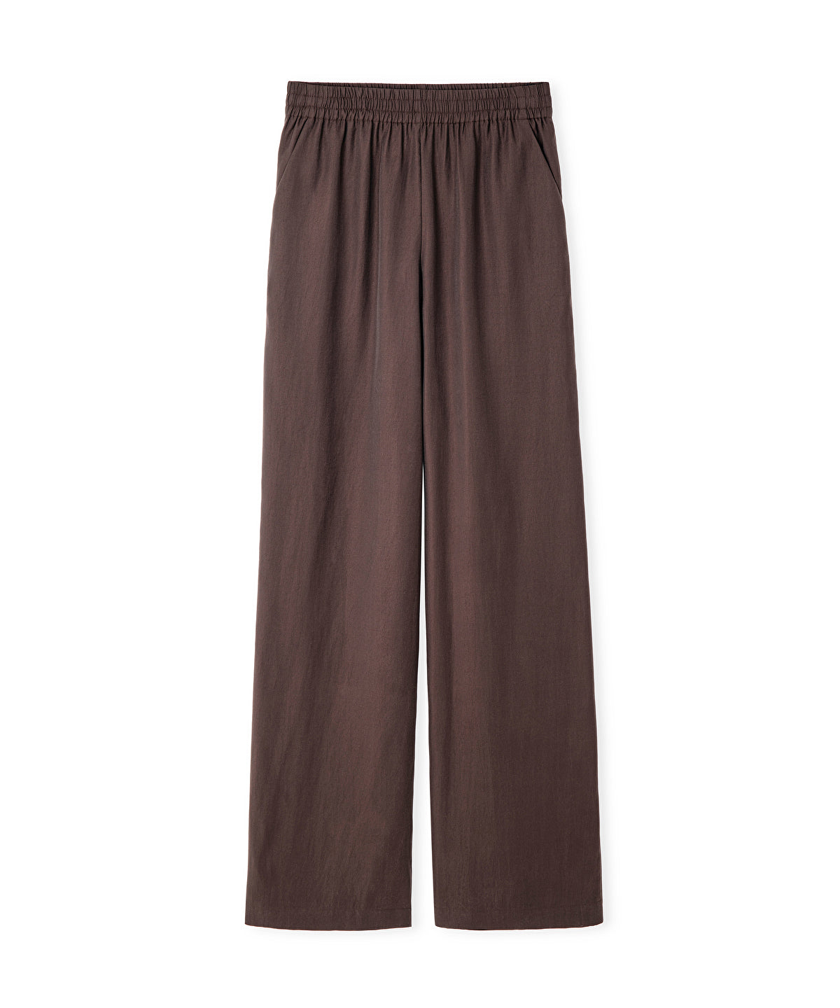 Zoomed Elastic Waist Wide Leg Trousers