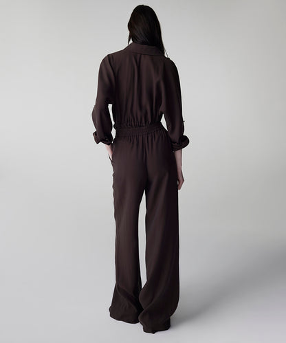 Elastic Waist Wide Leg Trousers