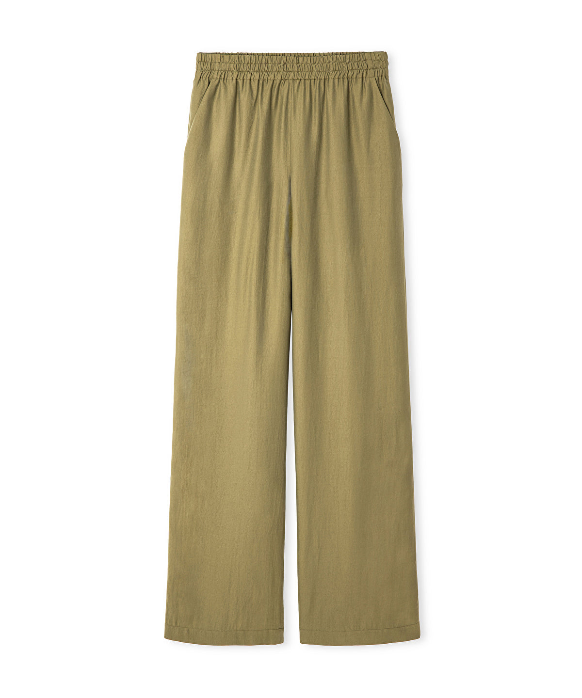 Zoomed Elastic Waist Wide Leg Trousers