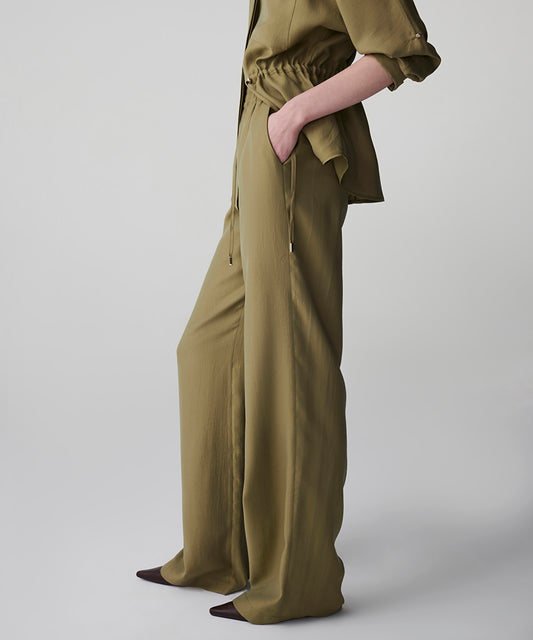 Elastic Waist Wide Leg Trousers