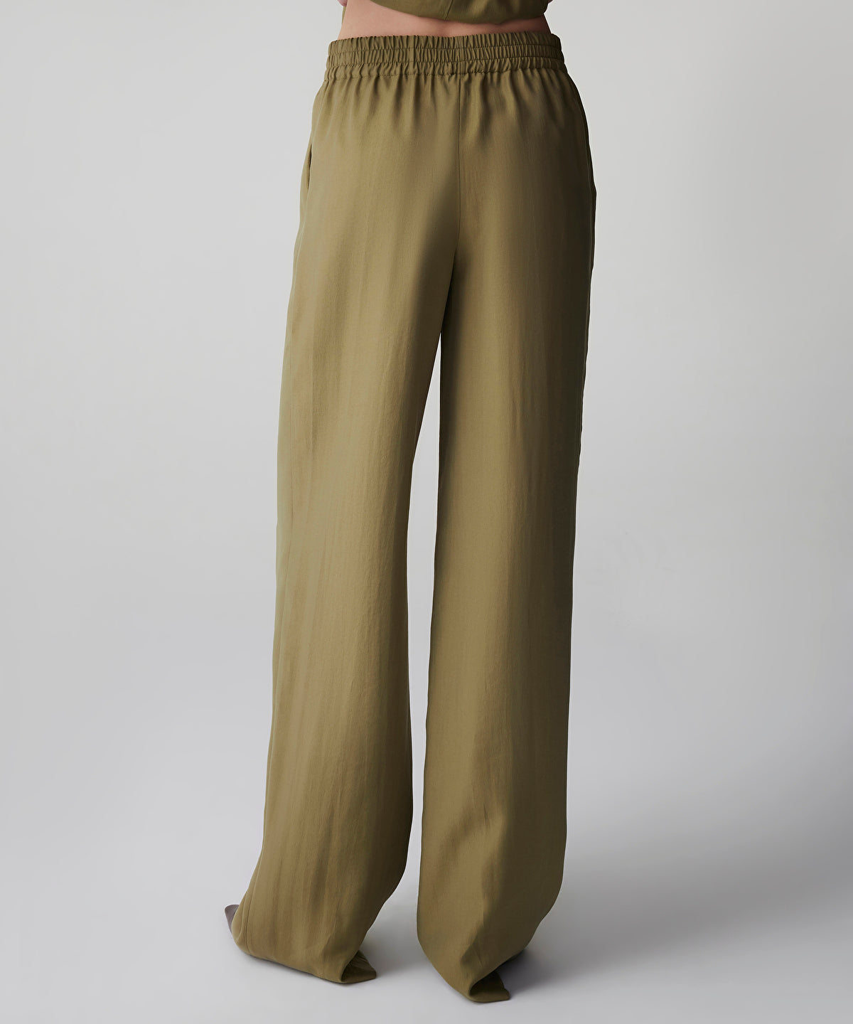 Elastic Waist Wide Leg Trousers
