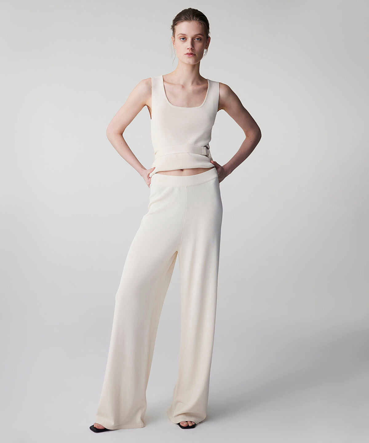 Wide Leg Knit Trousers