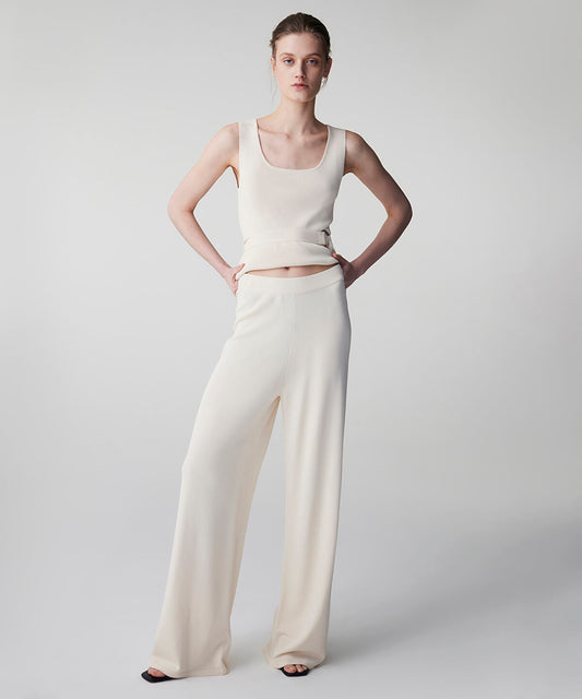 Wide Leg Knit Trousers