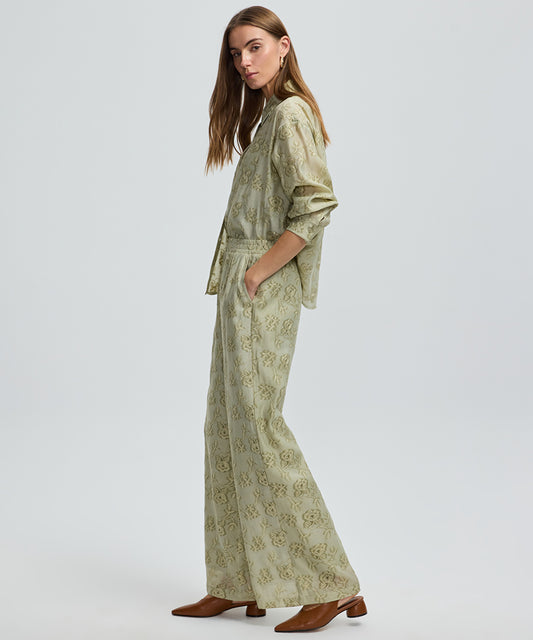 Floral Embroidered Trousers