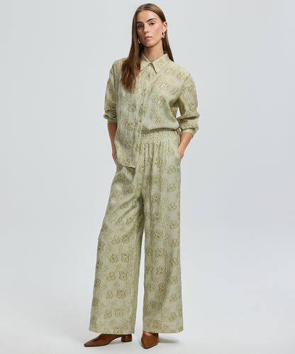 Floral Embroidered Trousers