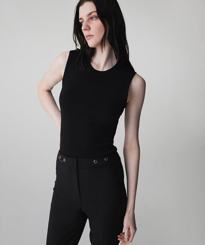 Skinny Trousers with Metal Accents 